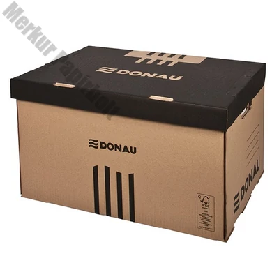 Archiváló konténer dobozoknak DONAU 555x370x315 mm felfelé nyíló tetővel barna