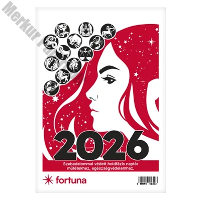 Asztali naptár FORTUNA BA21 álló fehér lapos holdfázissal 2026.