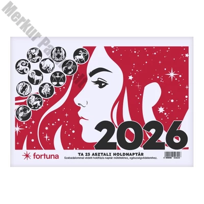 Asztali naptár FORTUNA TA23 holdfázissal 2026.