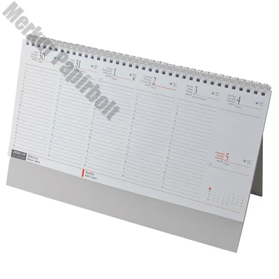 Asztali naptár kép nélküli REALSYSTEM álló fehér lapos fehér 2026.