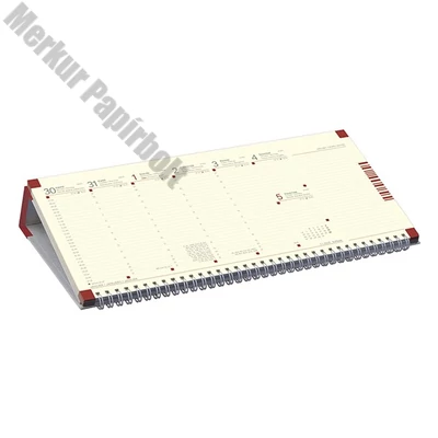 Asztali naptár kép nélküli TOPTIMER C050 fekvő sárga lapos bordó 2026.