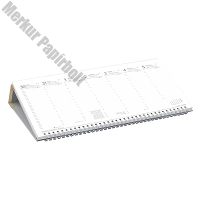 Asztali naptár kép nélküli TOPTIMER T050 fekvő fehér lapos bézs 2026.