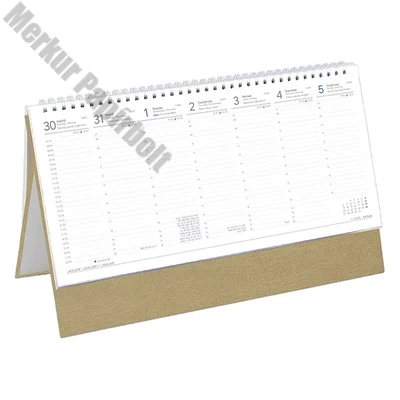 Asztali naptár kép nélküli TOPTIMER T051 álló fehér lapos bézs 2026.