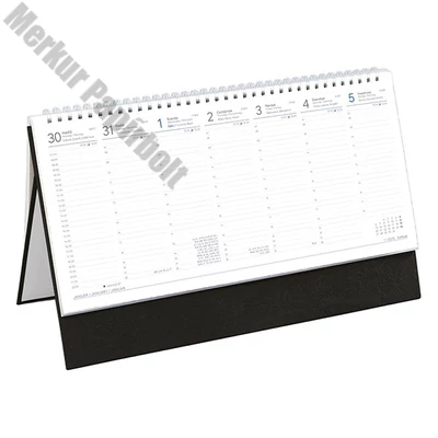 Asztali naptár kép nélküli TOPTIMER T051 álló fehér lapos fekete 2026.