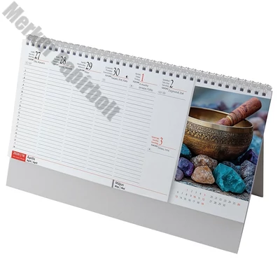 Asztali naptár képes REALSYSTEM álló fehér lapos Meditáció 2026.