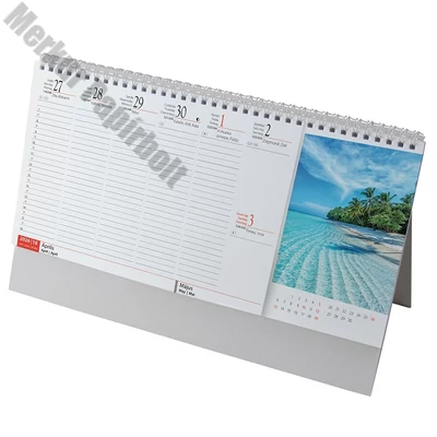 Asztali naptár képes REALSYSTEM álló fehér lapos Szigetek 2026.