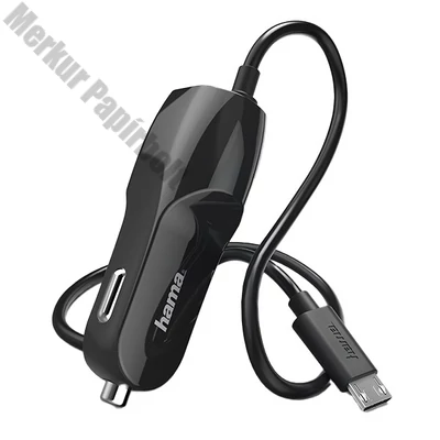 Autós töltő HAMA micro-USB 1A fekete