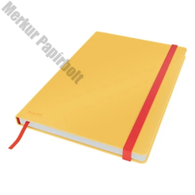 Beírókönyv vonalas LEITZ B/5 80 lapos Cosy Soft Touch keményfedeles melegsárga