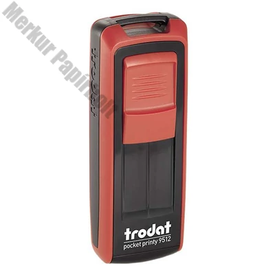 Bélyegző TRODAT Pocket Printy 9512 zseb piros ház fekete párna