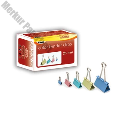 Binder csipesz 25mm színes 12 darabos