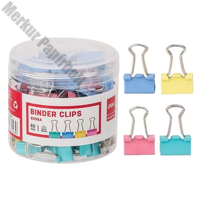 Binder csipesz DELI 15 mm színes 60 darabos