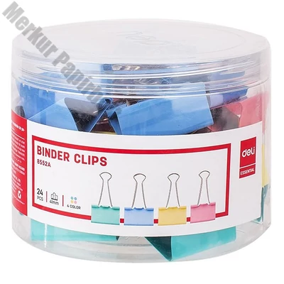 Binder csipesz DELI 41 mm színes 24 darabos