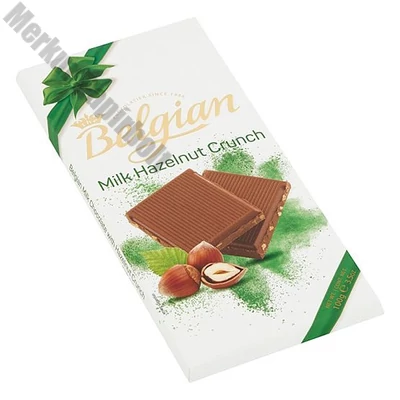 Csokoládé BELGIAN Milk Hazelnut Crunch mogyorós tejcsokoládé 100 g