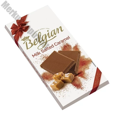 Csokoládé BELGIAN Milk Salted Caramel sós karamellás tejcsokoládé 100 g