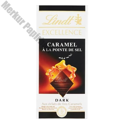 Csokoládé LINDT Excellence karamellás tengeri sós étcsokoládé 100 g