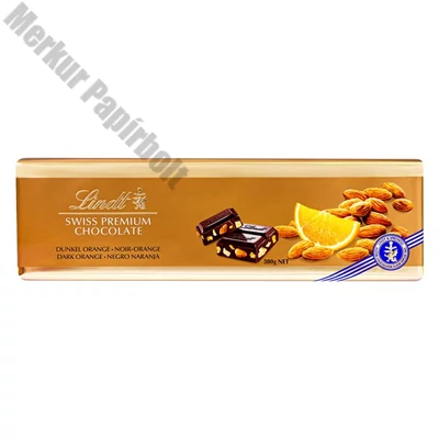 Csokoládé LINDT Gold Dark Almond-Orange mandulás-narancsos étcsokoládé 300 g