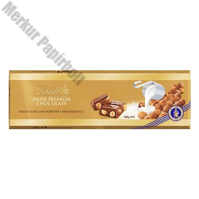 Csokoládé LINDT Gold Milch-nuss mogyorós tejcsokoládé 300 g