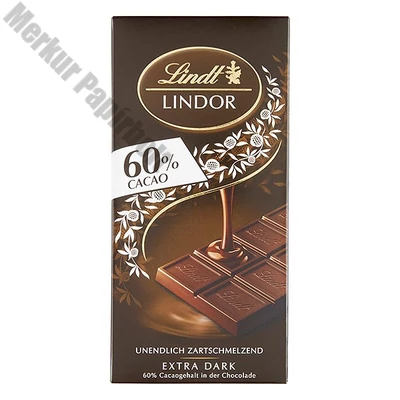 Csokoládé LINDT Lindor 60% Cacao étcsokoládé 100 g