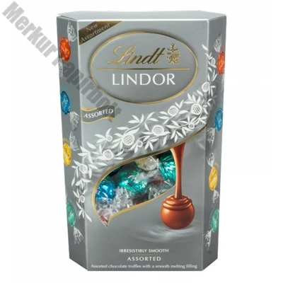 Csokoládé LINDT Lindor Assorted Silver csokoládé golyók díszdobozban  337 g