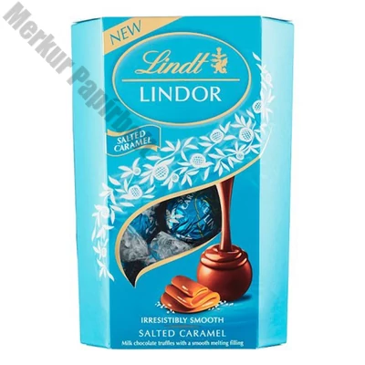 Csokoládé LINDT Lindor Salted Caramel sós karamellás csokoládé golyók díszdobozban 200 g