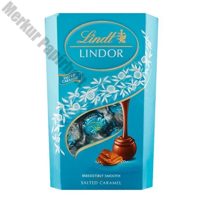 Csokoládé LINDT Lindor Salted Caramel sós karamellás csokoládé golyók díszdobozban 337 g
