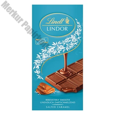 Csokoládé LINDT Lindor Salted Caramel sós karamellás tejcsokoládé 100 g