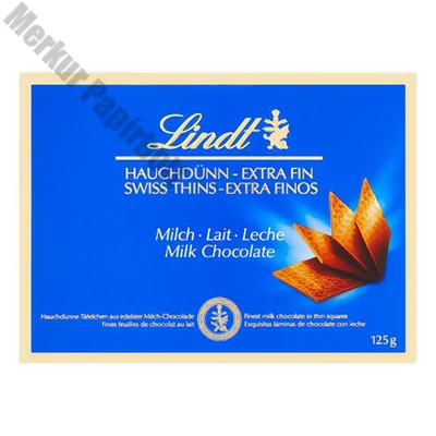 Csokoládé LINDT Thins Milk tejcsokoládé lapocskák 125 g