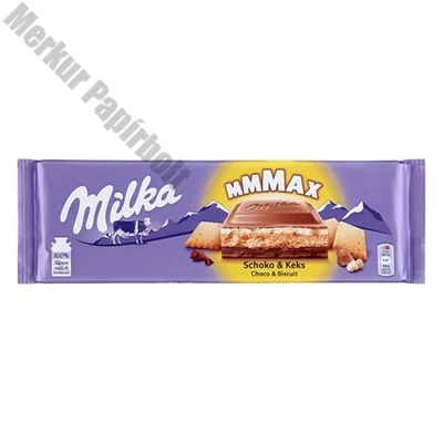 Csokoládé MILKA MMMax Kakaós alpesi tejcsokoládé-Kekszes 300 g