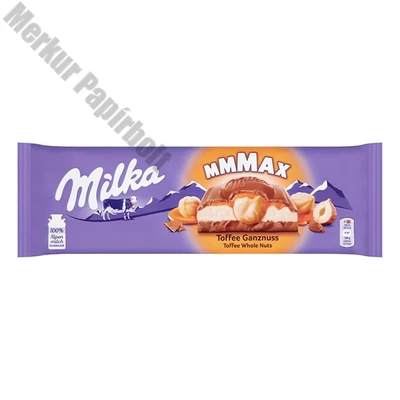 Csokoládé MILKA MMMax Toffee Karamellás-Egészmogyorós 300 g