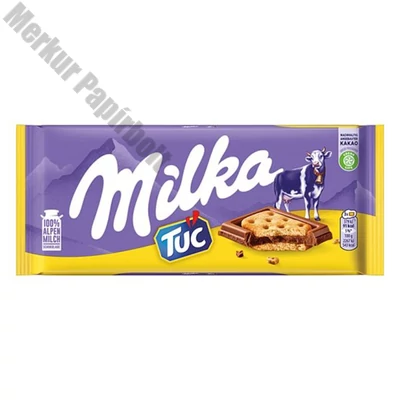 Csokoládé MILKA TUC Alpesi tejcsokoládés-Sós krékeres 87 g