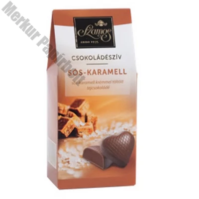 Csokoládé SZAMOS Csokoládészív sós karamell sátordoboz 110 g