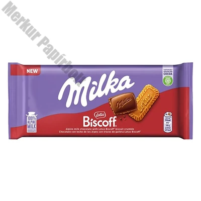 Csokoládé táblás MILKA Biscoff 90 g