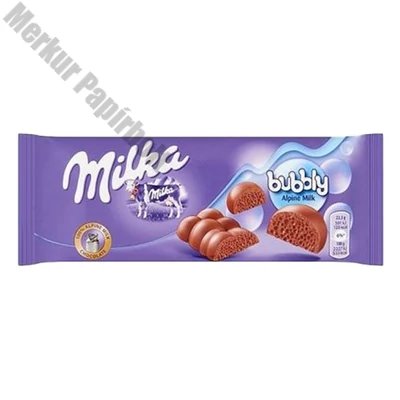 Csokoládé táblás MILKA Bubbly milk 90 g