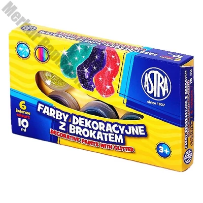 Dekorfesték ASTRA glitter színek 6 darabos