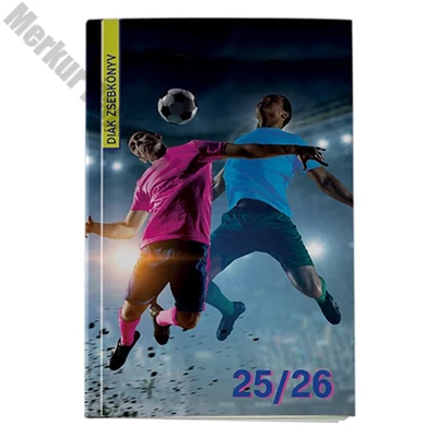 Diák zsebkönyv REALSYSTEM papírborító 125x205mm foci 2025-2026