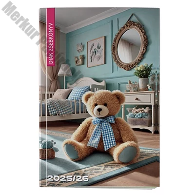 Diák zsebkönyv REALSYSTEM papírborító 125x205mm mackó 2025-2026