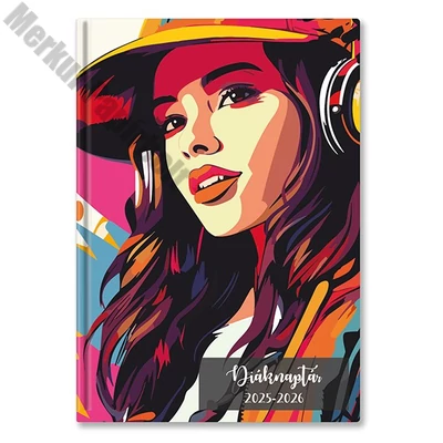 Diák zsebkönyv TOPTIMER papírborító B/6 heti 120x170mm Girl 2025-2026