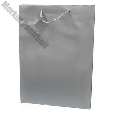Dísztasak CREATIVE Special Simple XL 33x46x10 cm egyszínű ezüst zsinórfüles