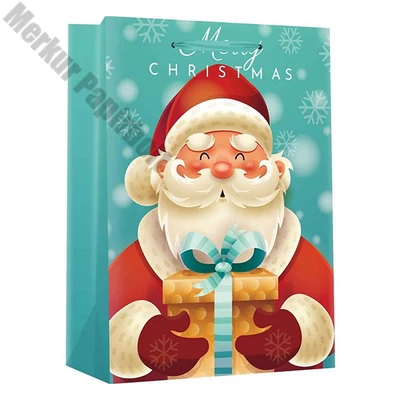 Dísztasak CREATIVE Special XL 40,6x16,5x55 cm karácsonyi mikulás mintás színes fényes szalagfüles