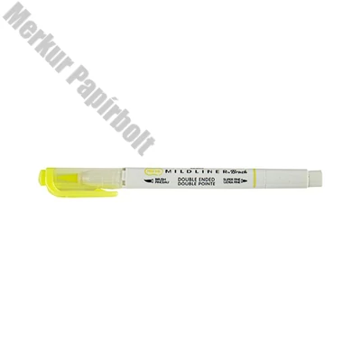 Ecsetfilc kétvégű ZEBRA Mildliner Fluorescent sárga