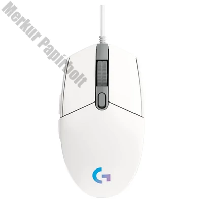 Egér vezetékes LOGITECH G203 Lightsync USB 6 gombos 8000 DPI fehér