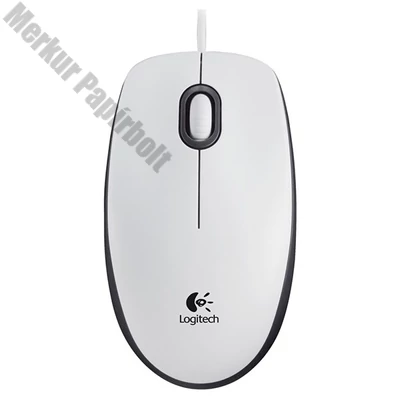 Egér vezetékes LOGITECH M100 USB 1000 DPI fehér