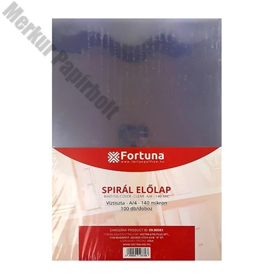 Előlap FORTUNA A/4 víztiszta 140 mikron 100/dob