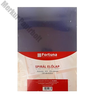 Előlap FORTUNA A/4 víztiszta 200 mikron 100/dob