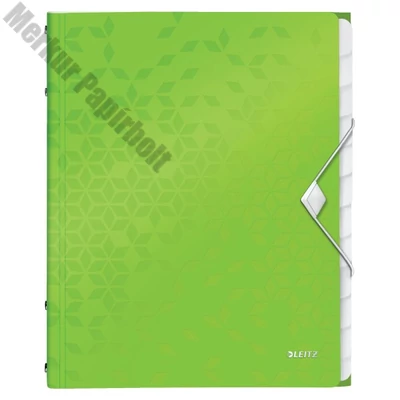 Előrendező LEITZ Wow A/4 PP 12 részes zöld