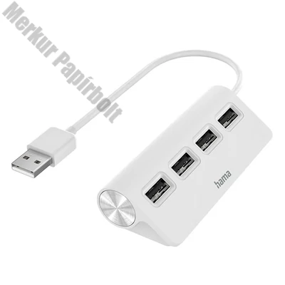 Elosztó HUB HAMA USB 2.0 + 4xUSB 2.0 fehér