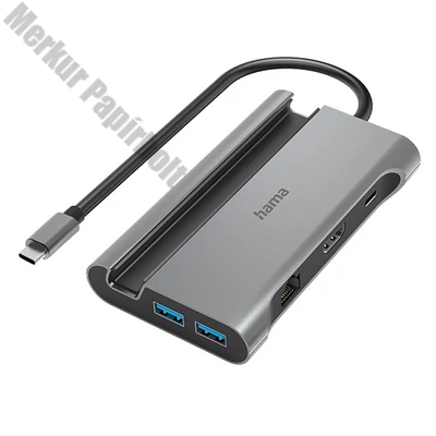 Elosztó HUB HAMA USB 3.2 + 3xUSB 3.1/2xUSB-C/HDMI/LAN + tápegység
