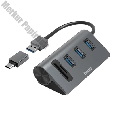Elosztó HUB HAMA USB 3.2 + 3xUSB/USB-C/SD