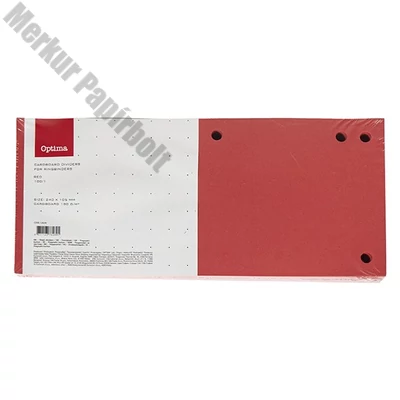 Elválasztócsík OPTIMA 105x240mm piros 100 darabos