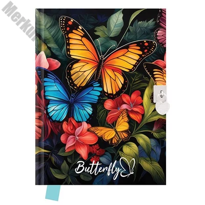 Emlékkönyv JUNIOR Butterfly szív alakú lakattal